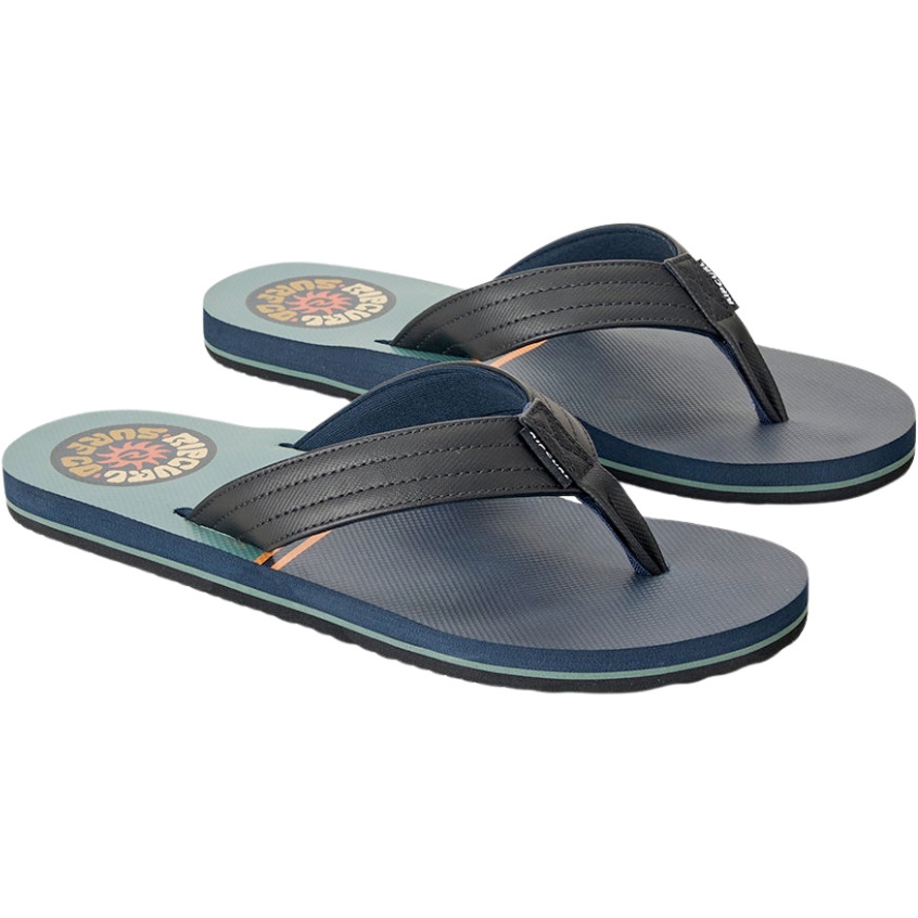 2026 Rip Curl Mens Ripper Bloom Open Toe Flip Flops 1C0MOT - Moss
